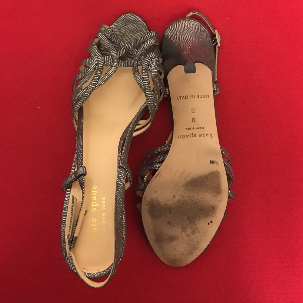 Kate Spade Metallic Strappy Sandals, 9M - Picture 3 of 5